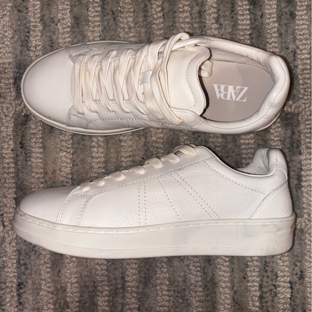 Zara White Minimalist Sneakers